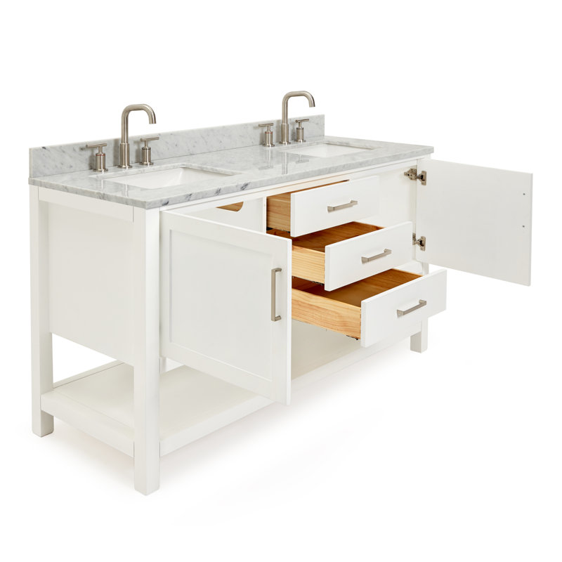Ensemble de meuble-lavabo double 61 po Abby, Blanc