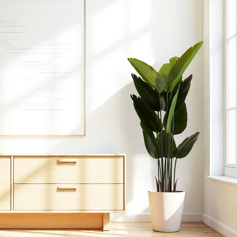 Banane de 5,2 pieds de hauteur, 2 pièces, pour l'intérieur et l'extérieur, 12 feuilles, taille 63, arbre tropical, plastique, décoration,
