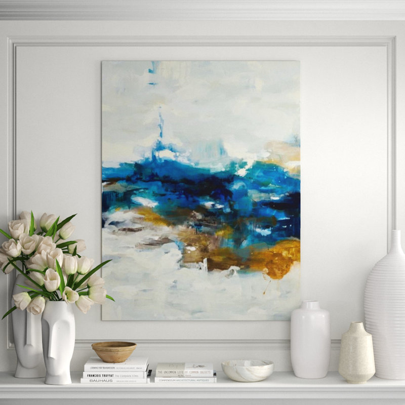 Far Ocean Painting by Samuel Kane, 71" H x 54" W x 1.5" D, Knife Gel
