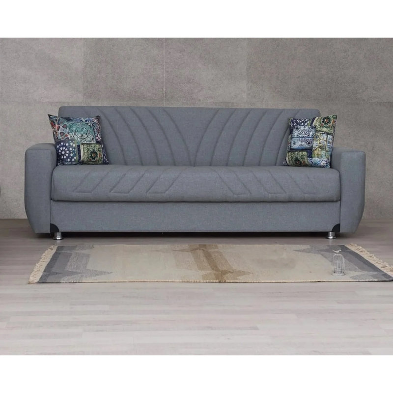  Bezanson 65" Fabric Square Arm Convertible Sleeper Loveseat
