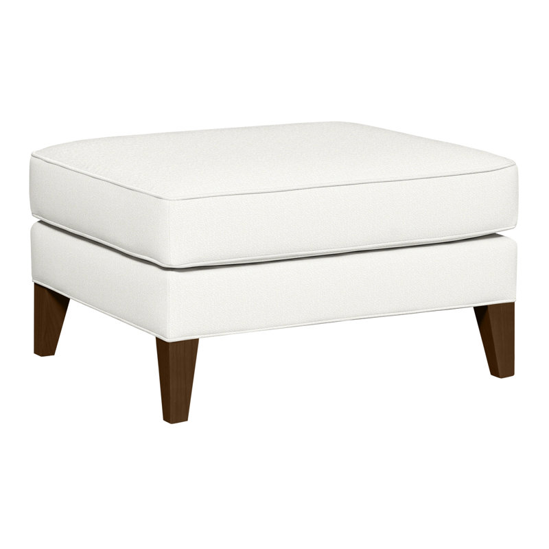 Burlingame Upholstered Ottoman, Kempsey Sheepskin, Havana