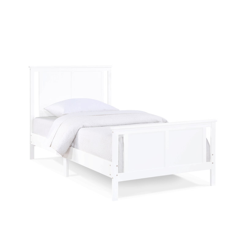 Lit Connelly pour chambre à coucher, Lit simple, Blanc