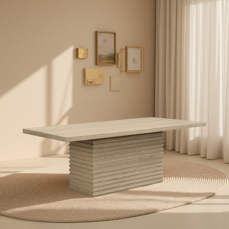 Rectangular 84-inch Dining Table, Light Natural