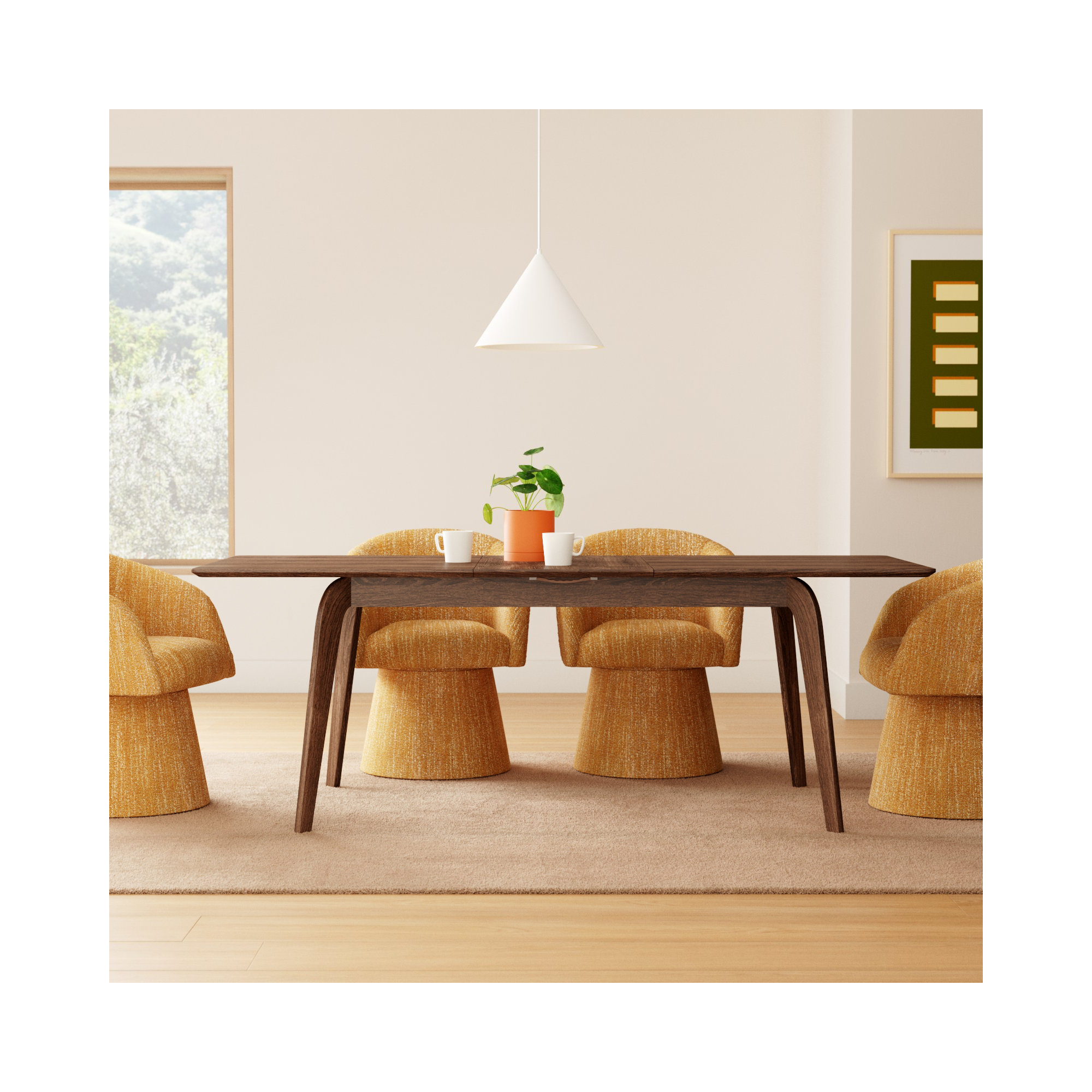 Yolanda 83" Extendable Dining Table, Walnut