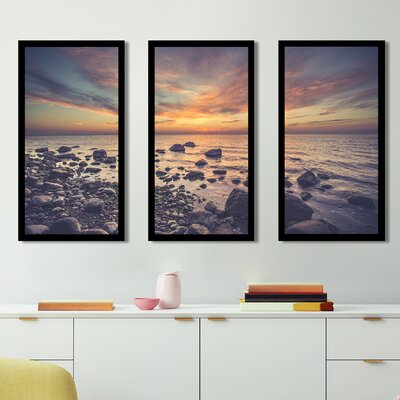 Sunrise Over the Baltic Sea. Gdynia Orlowo - 3 Piece Picture Frame Photograph Print Set on Acrylic -  Picture Perfect International, 704-4451-1224