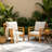 Dayo 2pcs Acacia Wood Patio Outdoor Single Sofa With Cushions