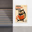 Affiche murale rétro hibou lisant, oiseau rétro rétro hibou, nature automnale-1311786995