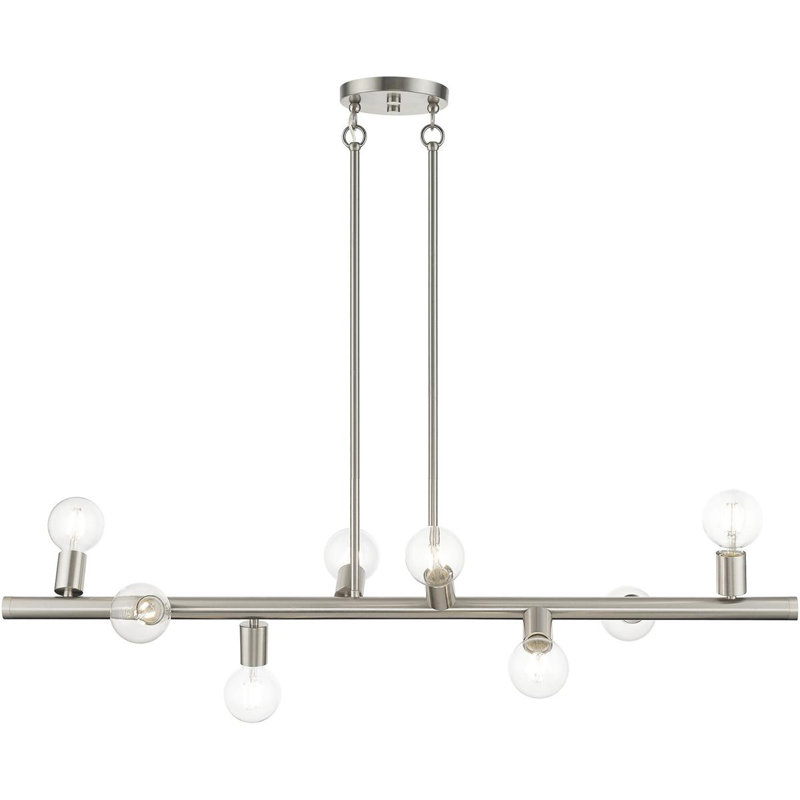 Jayquon 8 - Light Kitchen Island Pendant, Brushed Nickel