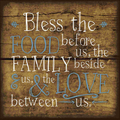 " Bless Food Wood Grain "