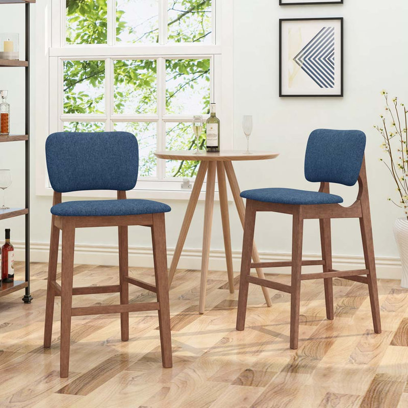 Tabouret de bar en bois, Bleu très foncé