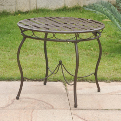 Arifa Round Metal Outdoor Bistro Table , 26'' in. W 26'' in. D