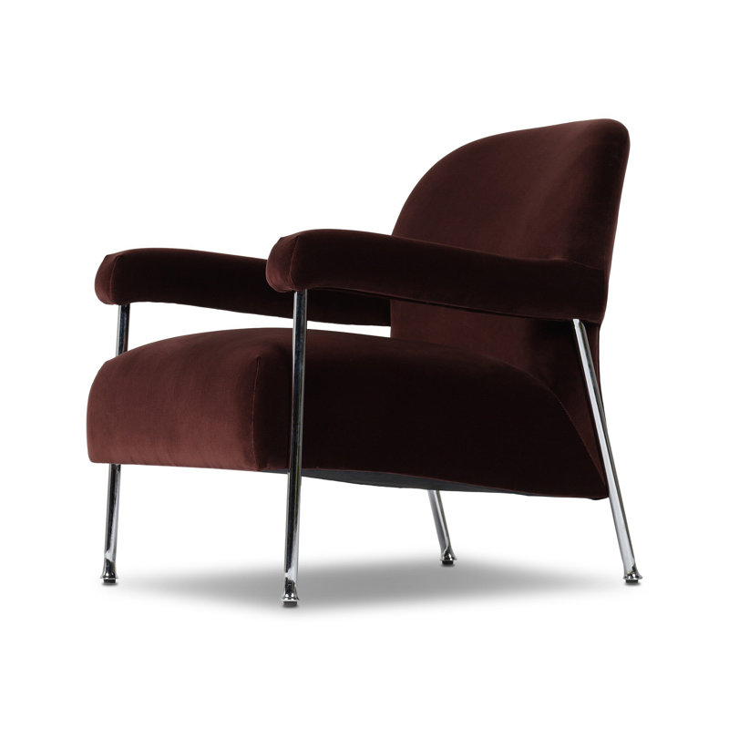 Chaise Gabriette - Prune de Surrey, Velours de performance prune Surrey