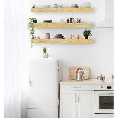 Emerald Lee 3 Piece Oak Floating Shelf