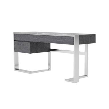 71 Modern White Computer Desk Rectangular Executive Desk with Abstract Base