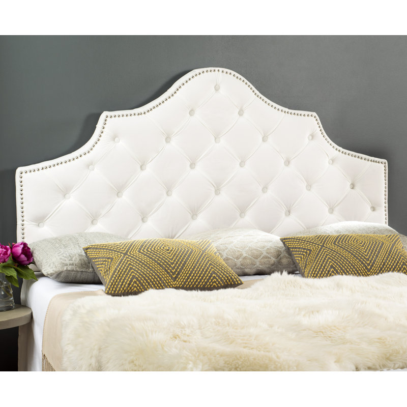 Danile Upholstered Headboard, White, Queen
