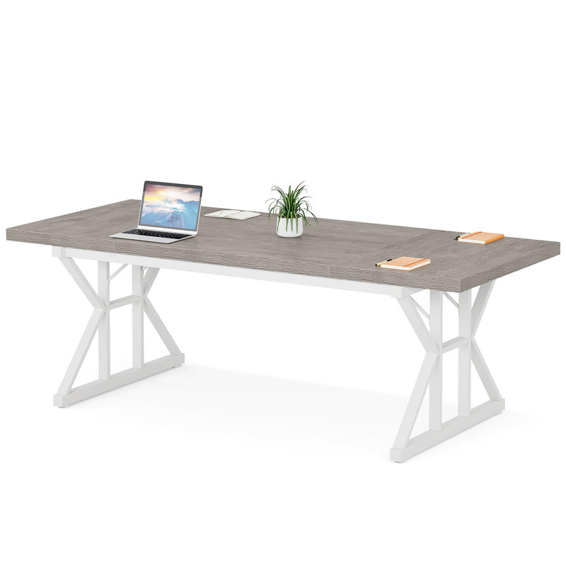 Table de conférence Premi, Blanc, gris
