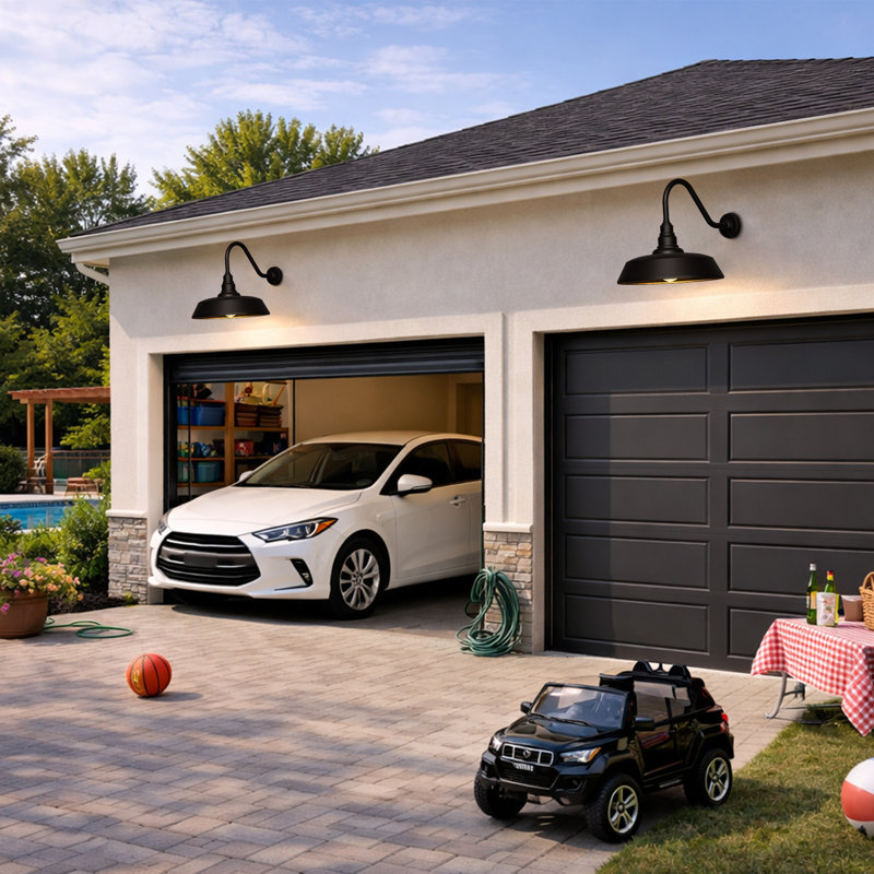 Barn Lights for Double Garage, 22" H x 24" W x 33" D