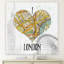 «I Love London Map», reproduction d'impression sur toile-21907260