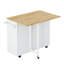 Îlot de cuisine multifonctionnel avec 2 armoires, tiroirs - étagère à épices pratique, porte-serviette, magnifique plateau en bois d'hévéa