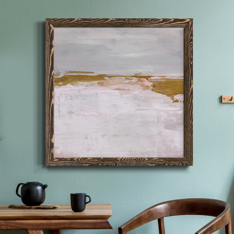 Toile encadrée de qualité supérieure Magenta Skyline II - prête à être accrochée, H 27,5 po x l 27,5 po x P 1,5 po, Noyer