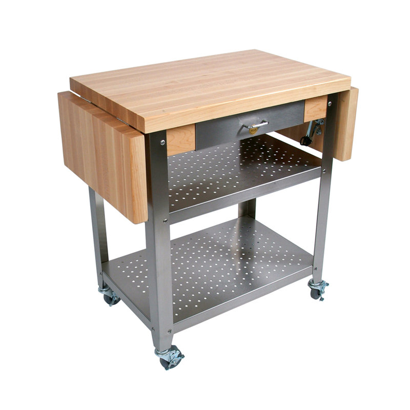Cucina Elegante Kitchen Cart with Wood Top, 2 Included