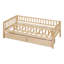 Lit de jour simple en bois avec deux tiroirs, naturel