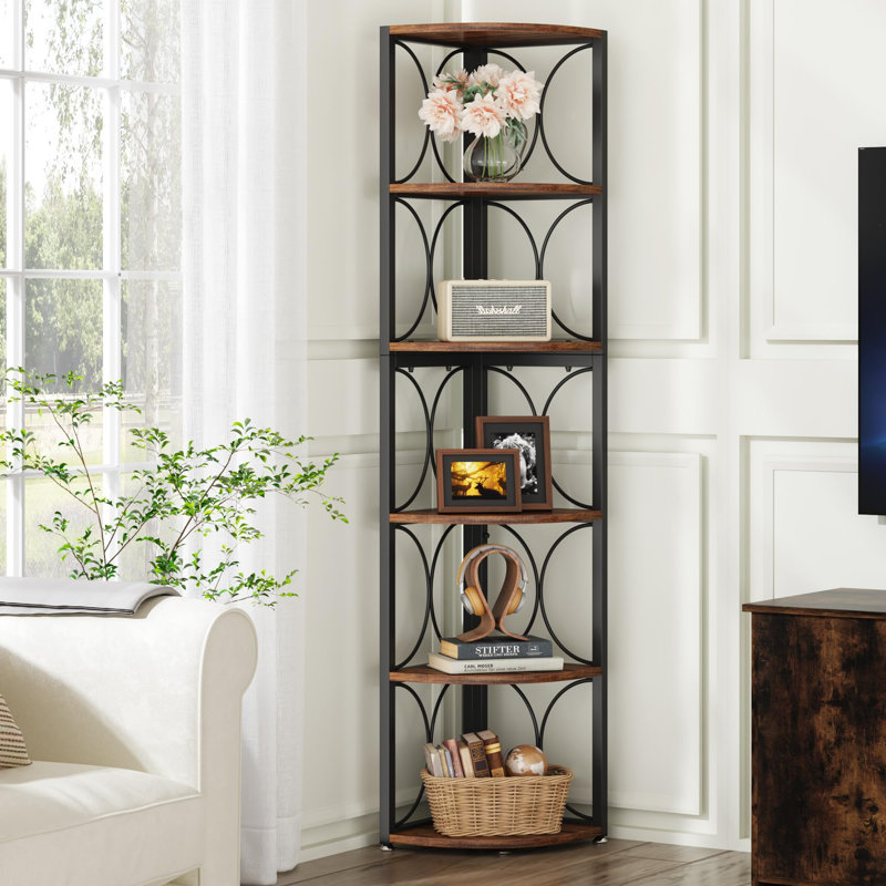 Pfaff Corner Bookcase, Black/Brown