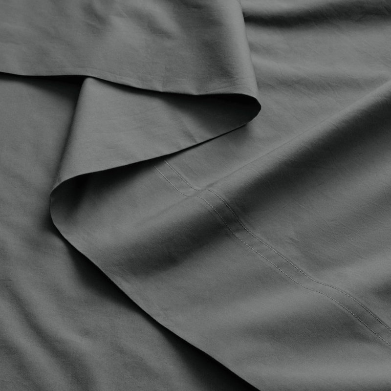 Percale Sheet Set, Full, Charcoal