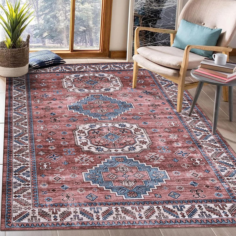 Weybright Washable Oriental Indoor Rug, Rectangle 8' x 10'