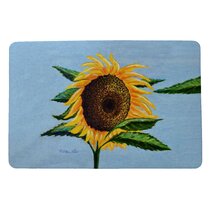 1pc Sunflower Pattern Waterproof Door Mat, Modern Fabric Indoor