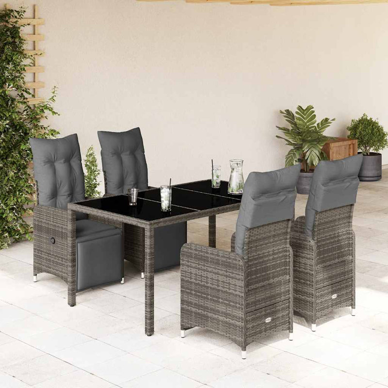 Bistro Set Grey, 4