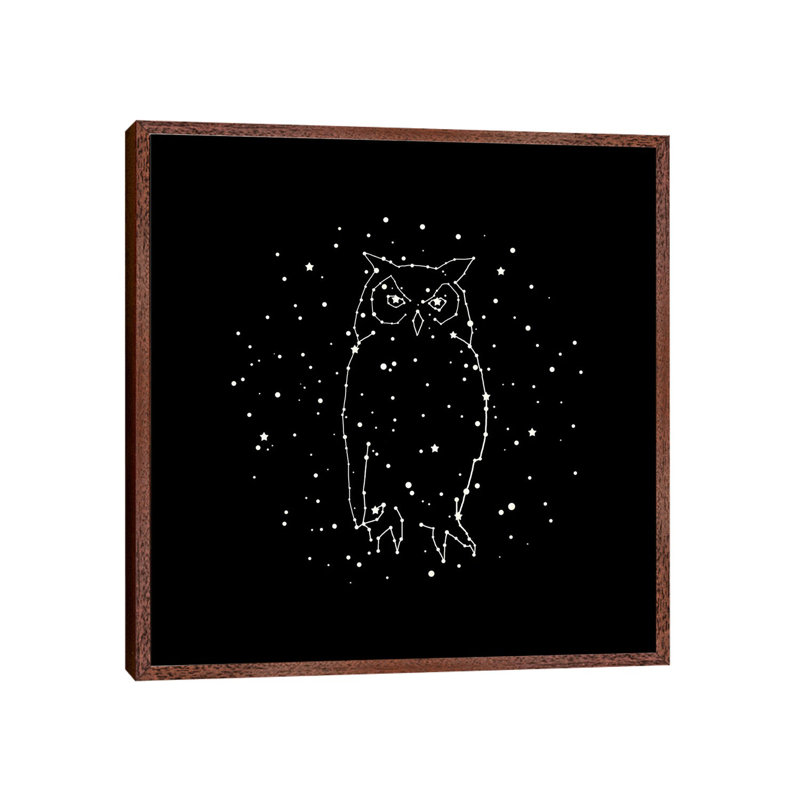 Owl Constellation 1 Piece Wall Art on Canvas, 45.72 cm H x 45.72 cm W, Classic Wood Framed