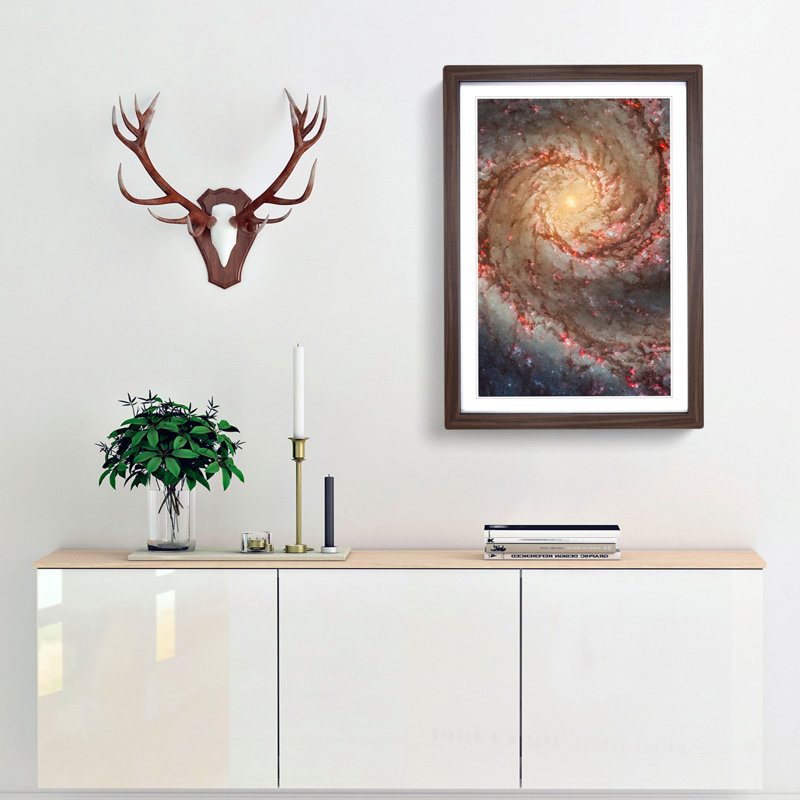 Universe in Abstract Vol.27 - Picture Frame Graphic Art Print, 36cm H x 27cm W x 2cm D, Walnut Framed