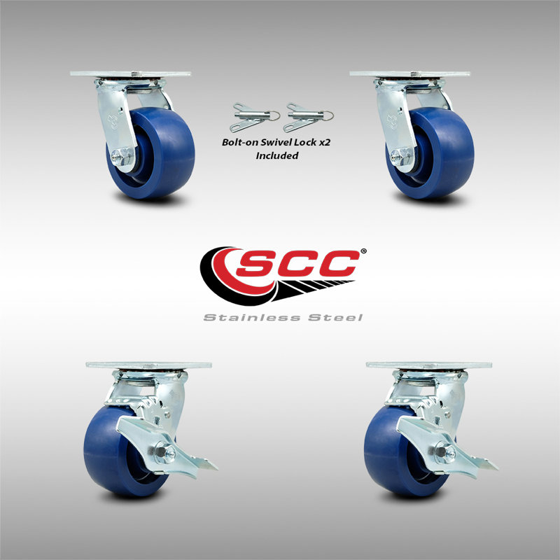 4 Piece Solid Poly Caster Set