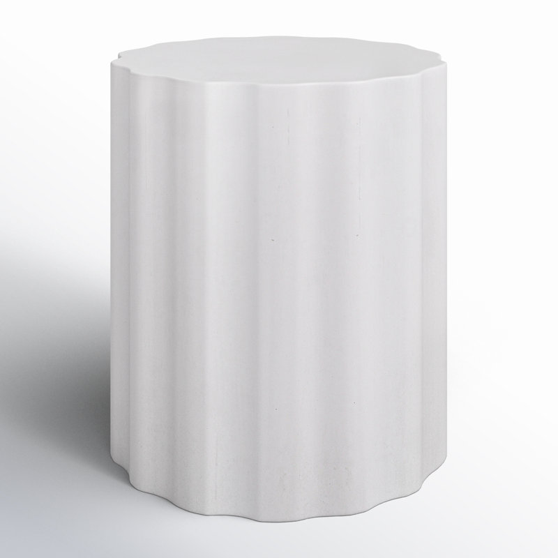 Coda 15.5'' Concrete Outdoor Side Table, Antique  White