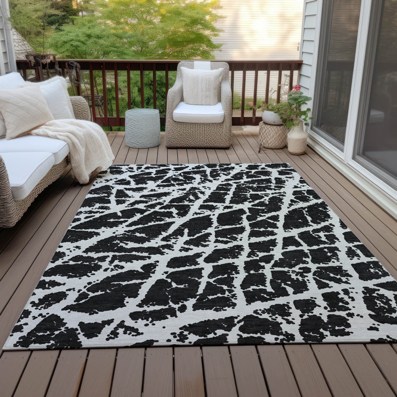 Kyrie Abstract Indoor / Outdoor Rug, Rectangle 2'6" x 3'10"