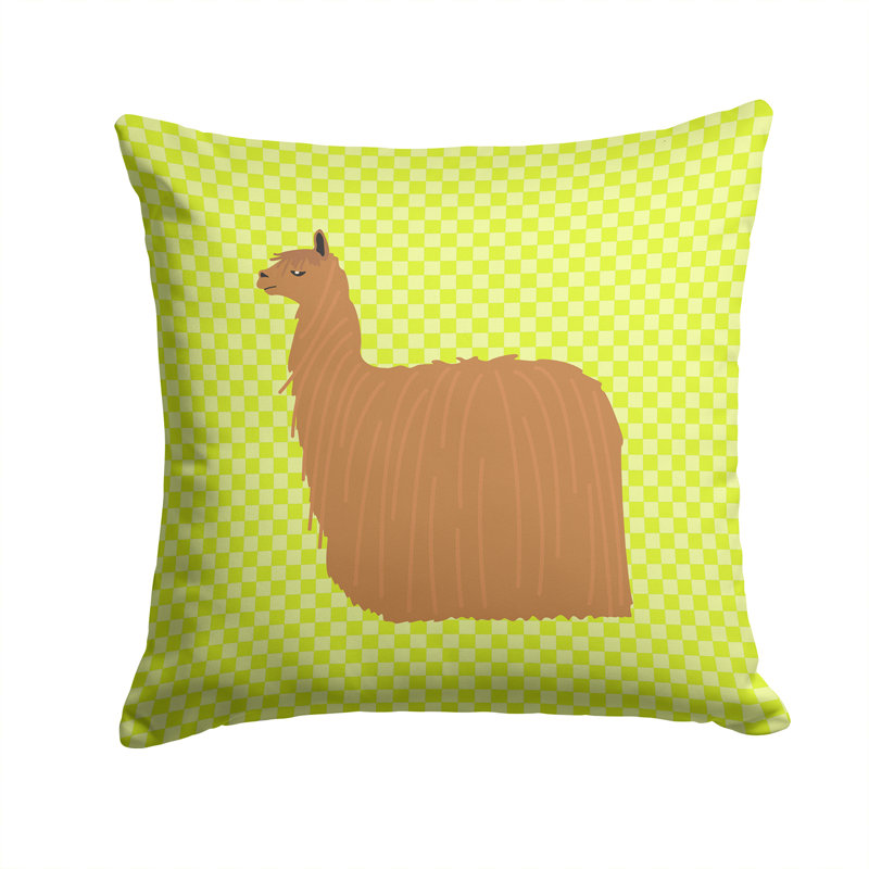 Coussin décoratif extérieur suri alpaca check, Vert, 14 po x 14 po