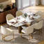  Chaise de salle à manger de luxe moderne, revêtement en similicuir, base en acier inoxydable-87715058-87715059