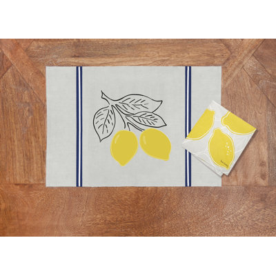 Lemon Stripe Placemat Set of 6