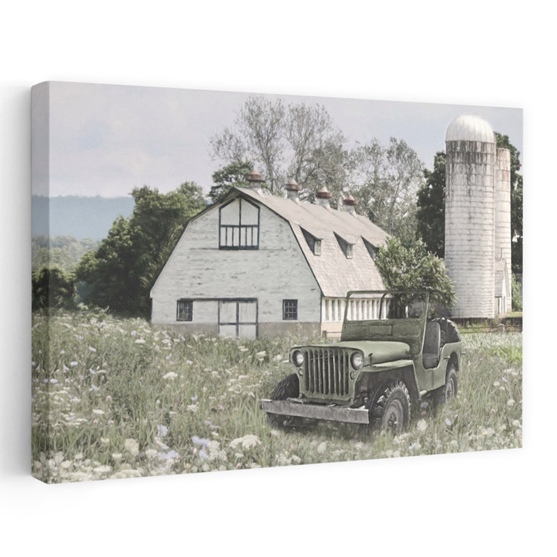 «Old At The Farm», art abstrait de paysage abstrait, H 16 po x l 24 po