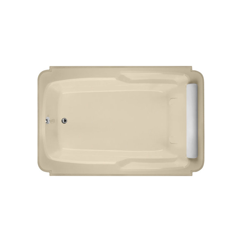 Atlandia 74'' L Soaking Bathtub, Bone, Satin Nickel