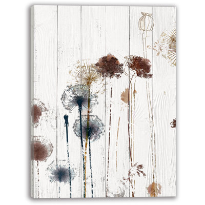 Rustic Dandelion Breeze Canvas Wall Art