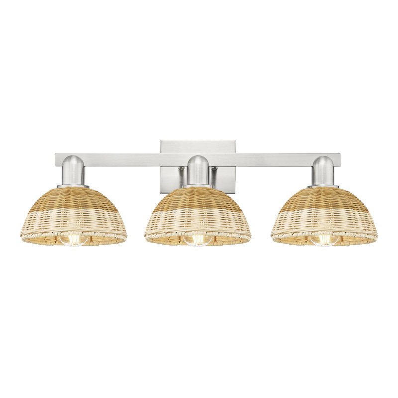Éclairage pour meuble-lavabo de salle de bain 2 lumières Natural Ballston Dome, H 11,25 po x l 26,5 po, Nickel satiné brossé