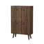 Armoire à chaussures moderne de style médiéval avec finition rainurée verticale, unité de rangement de 23,6 pouces pour les couloirs et les entrées