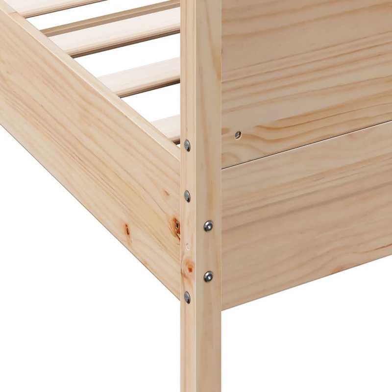 Andranae Solid Wood Bed, Brown, Small Single (2'6)