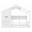 Lit simple pour enfant, lit Montessori pour enfant avec tablette de rangement, lit de jeu avec toit, blanc-442918759-442918760