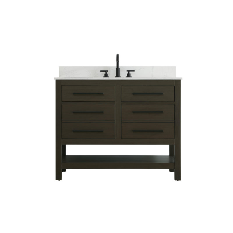 Meuble-lavabo simple 42 po_Moderne_VF60542-BS, Brun moka