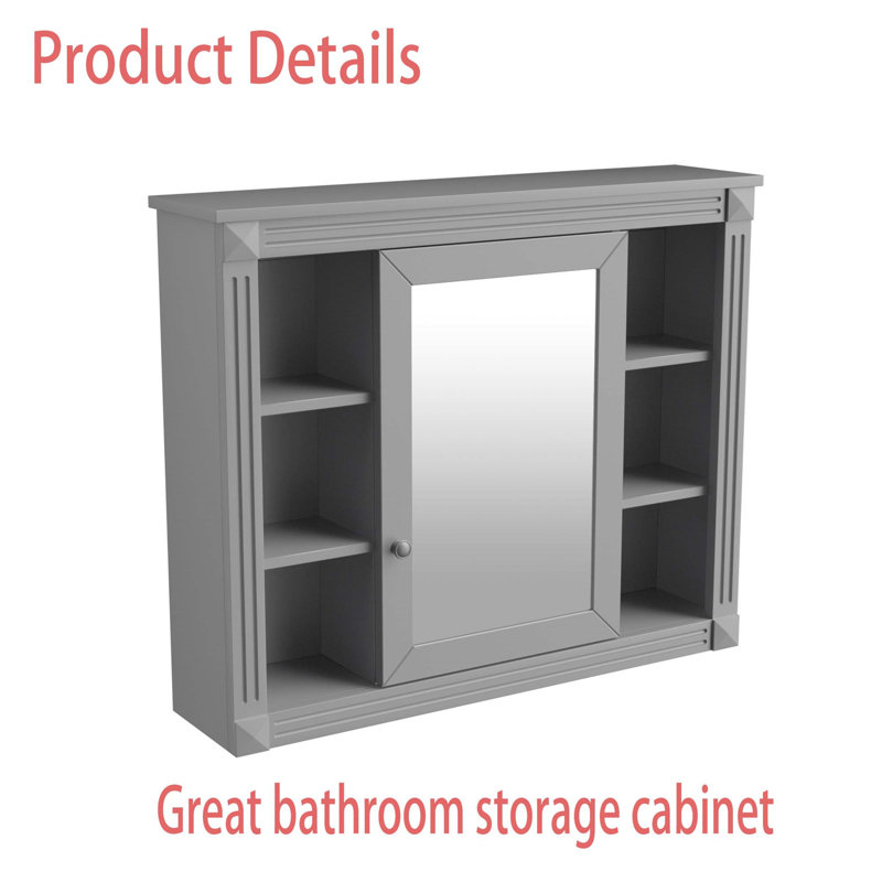 Armoire de salle de bain murale Dotti, Gris