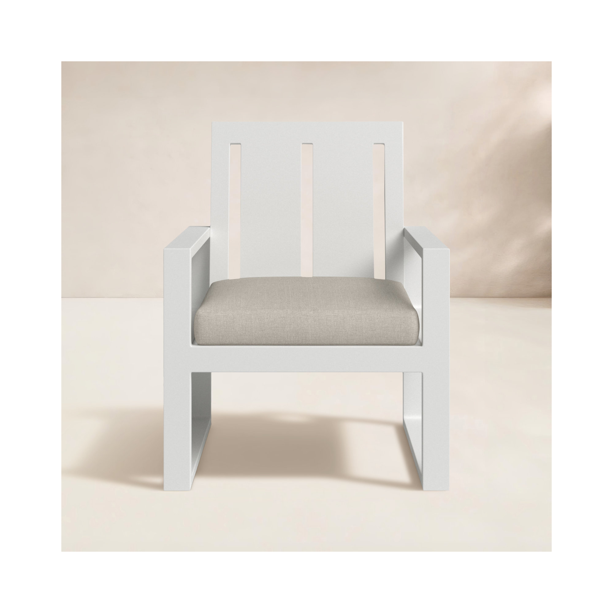 Camela Premium All-Weather Wicker Outdoor Dining Armchair with Sunbrella® Cushion, Cast Silver Sunbrella®
