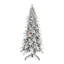 Arbre de Noël 8 pi en PE / PVC floqué avec 44 pommes de pin naturelles - 1634 pointes, conception peu encombrante, branches articulées, base en métal stable, aspect enneigé réaliste-1809143744-1809143751